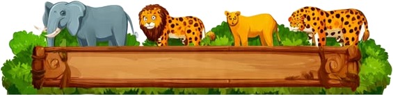 wild animals in the jungle with wooden sign.jpg